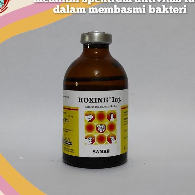 Roxine Inj 50 Ml Enrofloxacin 100 Mg Dalam Bentuk Injeksi Efektif Membunuh Bakteri