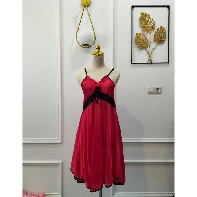 Vestito- Sans Fashion . Dress Nita Brukat Hitam Besar Satin Silk Py 342