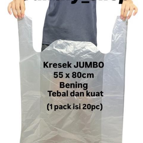 Kantong Kresek Besar Jumbo Bening 55 X 80 - Kresek Sampah Plastik Laundry Serbaguna