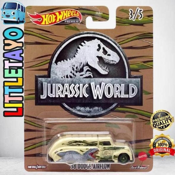 HOTWHEELS JURASSIC WORLD 38 DODGE AIRFLOW - PARK DOMINION DINOSAURUS New