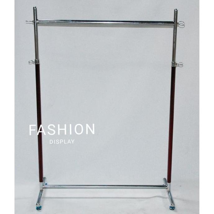 Gawang Baju Pipa Bulat Rak Baju Stand Baju Gantungan Besi-Bh