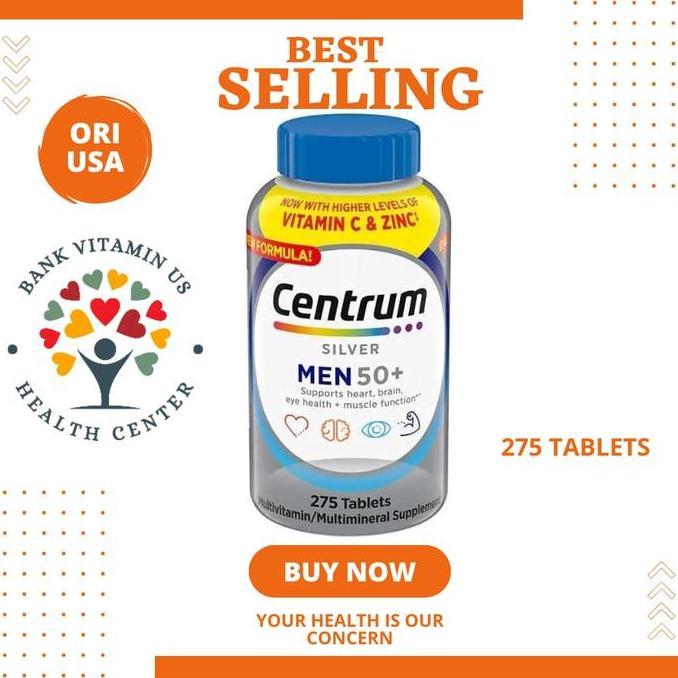 Centrum Silver Men 50+ 275 Tablets Ori Usa Halal Terbaru !!!
