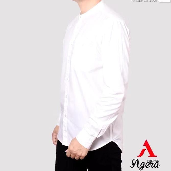 Kemeja Koko Agera Full Kancing. Bahan Twill. Lengan Panjang. Agera Orinal. Baju Koko Muslim Pria