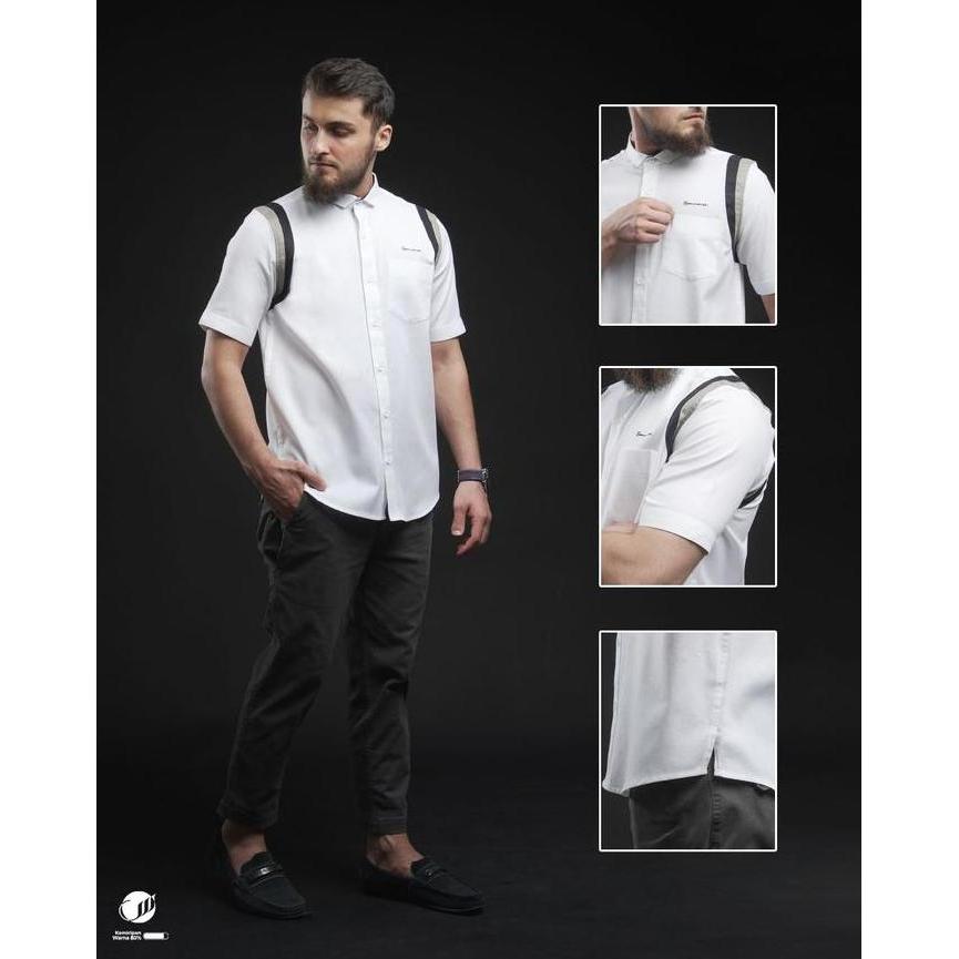 SAMASE Orinal Kemko Shoulder Stripe Kemeja Koko Trendy U-145P
