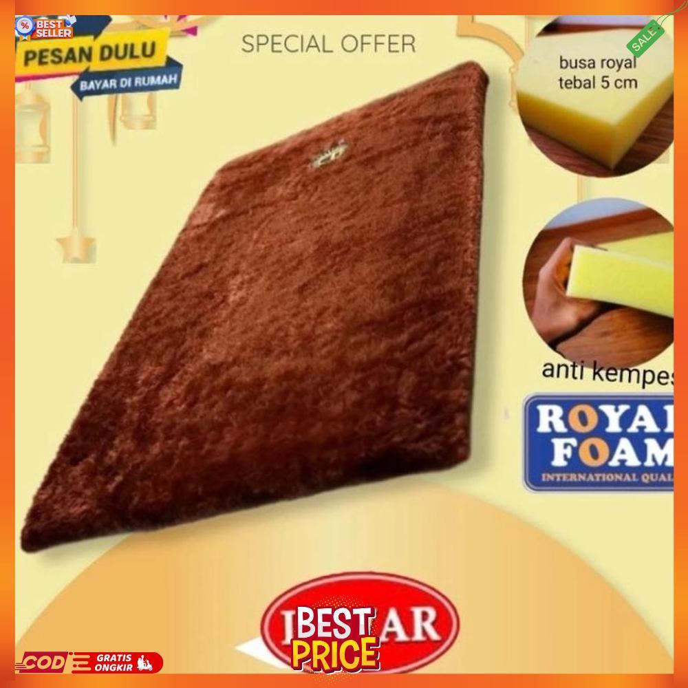 Sajadah Bulu Premium Busa Royal Foam Anti Slip Sejadah Dewasa Alas Sholat Anti Kempes /uk.110 x 60x5