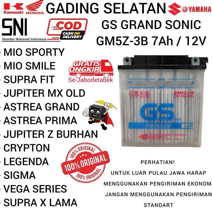 Aki Basah GS GM5Z 3B 7 Amper MIO SPORTY , ASTREA GRAND , JUPITER Z BURHAN , Grand Sonic aki  basah A