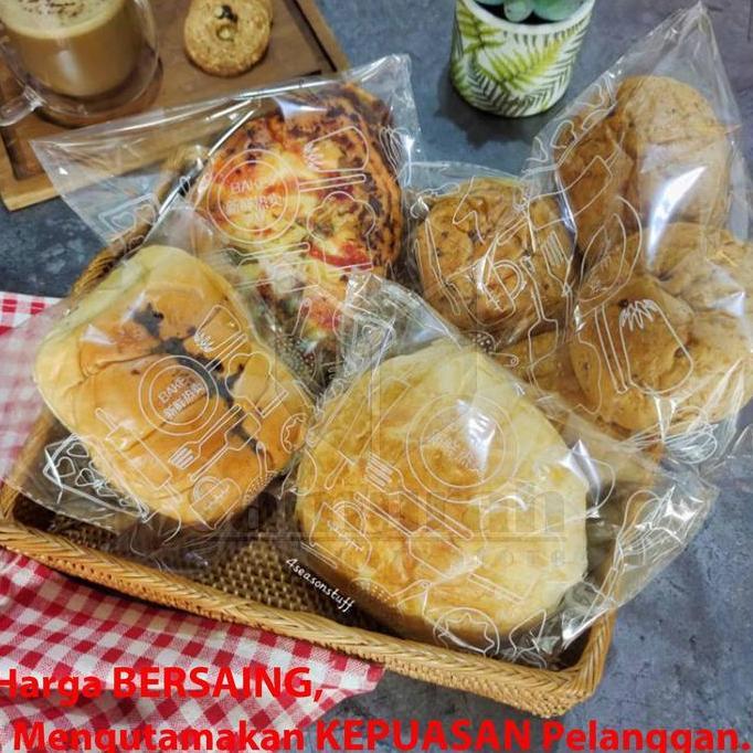 Akukamu- Plastik Opp Kaca Lebar 25 X 35 - 25 - 40 Plastic Souvenir Roti Bening