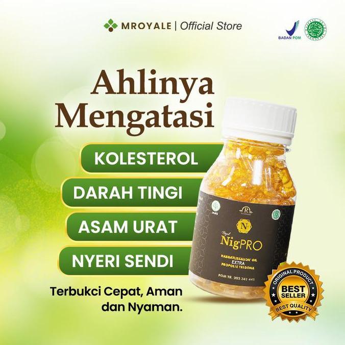 Royal Nigpro Habbatussauda Extra Propolis Trigona & Daun Bidara - Herbal Kolesterol, Asam Urat, & Hi