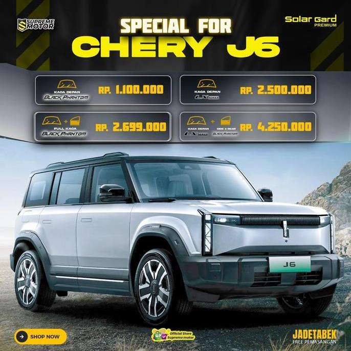 Kaca film mobil Full Solar Gard Premium Chery J6