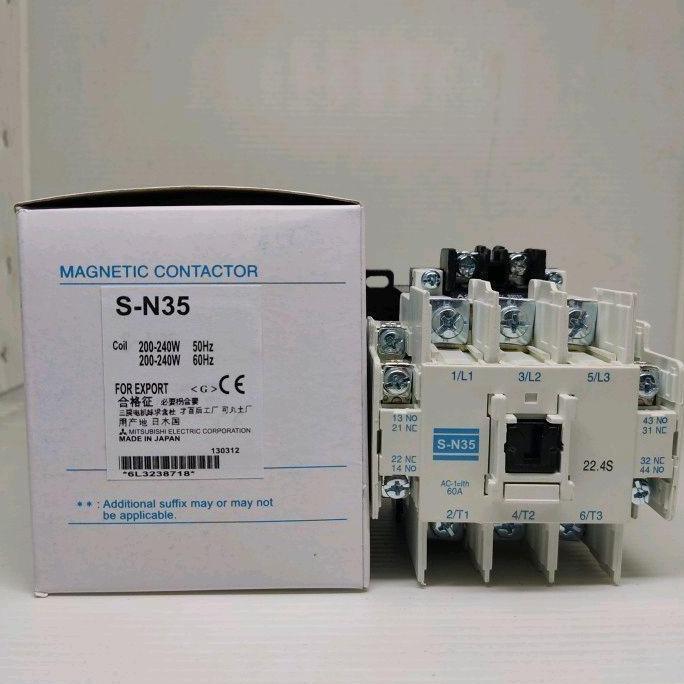 Kontaktor Mitsubishi S-N25 Sn 25 Sn25 50A 220V 15Kw 2No-2Nc Baru