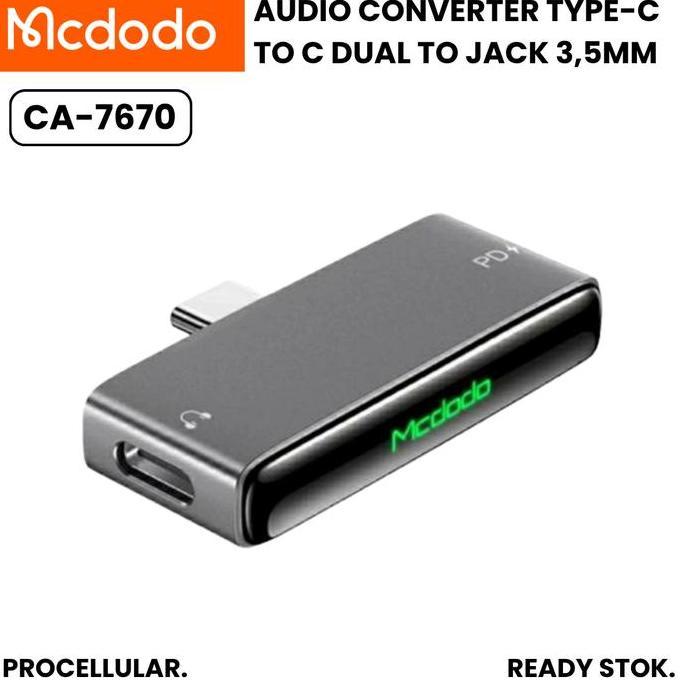 Mcdodo Audio Adapter Type-C to Type C Dual Type C Converter CA-7670