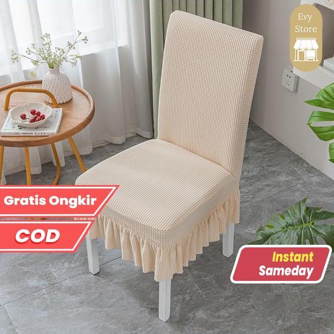 Evy Store Cod Sarung Kursi Makan Sarung Kursi Sarung Kain Kursi Bangku Makan / Cover Sarung Kursi Ma