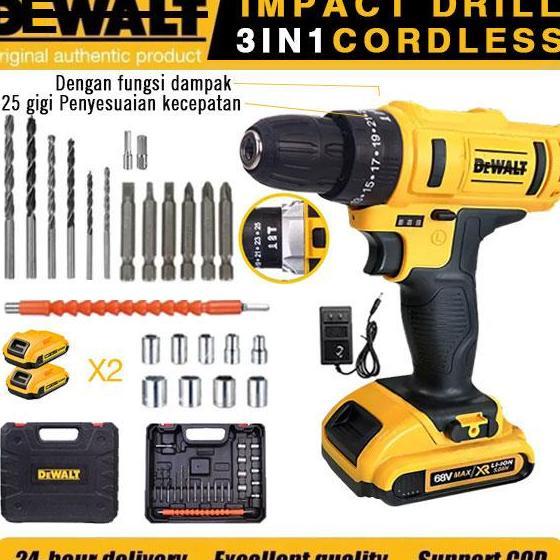 Dewalt 68V Bor Listrik Bor Bor Bor Tangan 2 Dan1 Pengisi Daya Set Bor Listrik Rumah Tangga