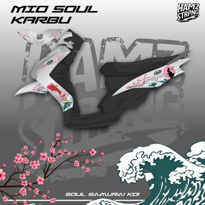 STRIPING TRANSPARAN MIO SOUL ARAI SAKURA KOI LIVERY HELM CUSTOM STICKER MURAH