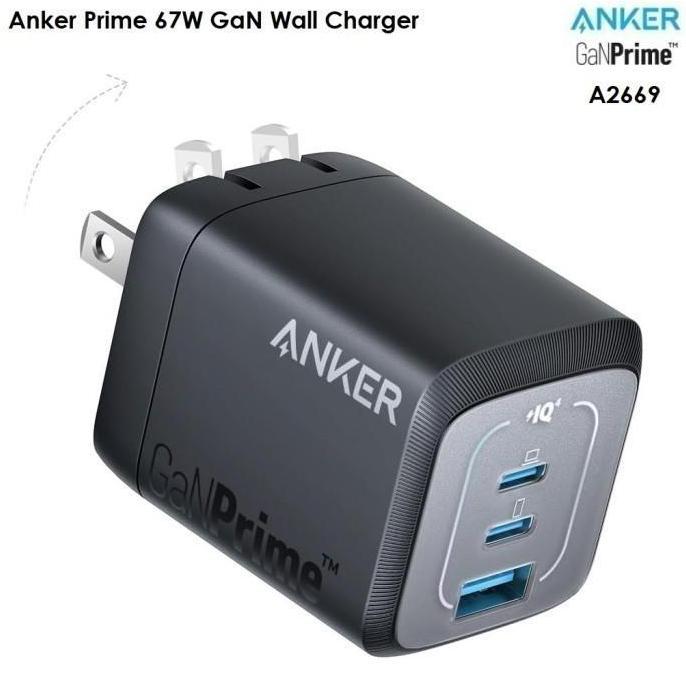 ANKER A2669 - ANKER PRIME 67W GaN Wall Charger - 3 Port Output
