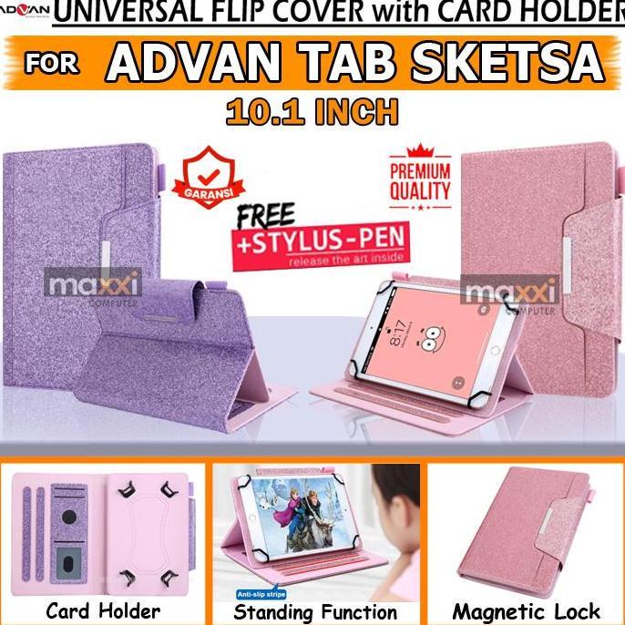 Advan Tab Tablet Sketsa 10 Flipcase Flipcover Bookcover Case Slot Card