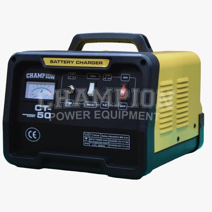 Promo Cas Aki Mobil Motor 50 Ampere 12V Champion Ct50 Usa Technology / Charger Aki 12V