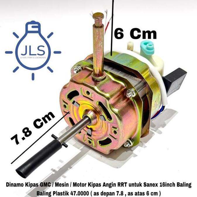 Dinamo Kipas GMC / Mesin / Motor Kipas Angin RRT untuk Sanex 16inch Baling Baling Plastik ( as depan