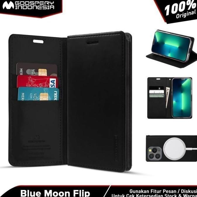 BEBAS ONGKIR - Goospery Casing Samsung Galaxy S21 FE G990 Bluemoon Flip Leather Case