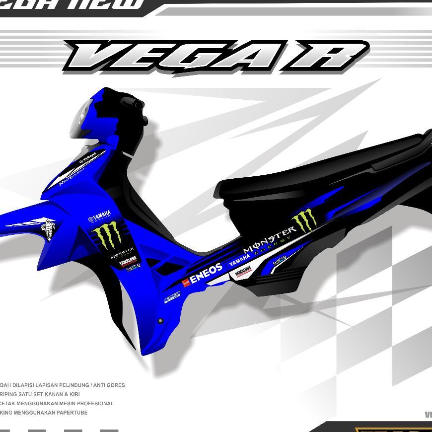 Striping Stiker Motor Vega New Sticker Variasi Motor Yamaha Vega R New Desain Monster