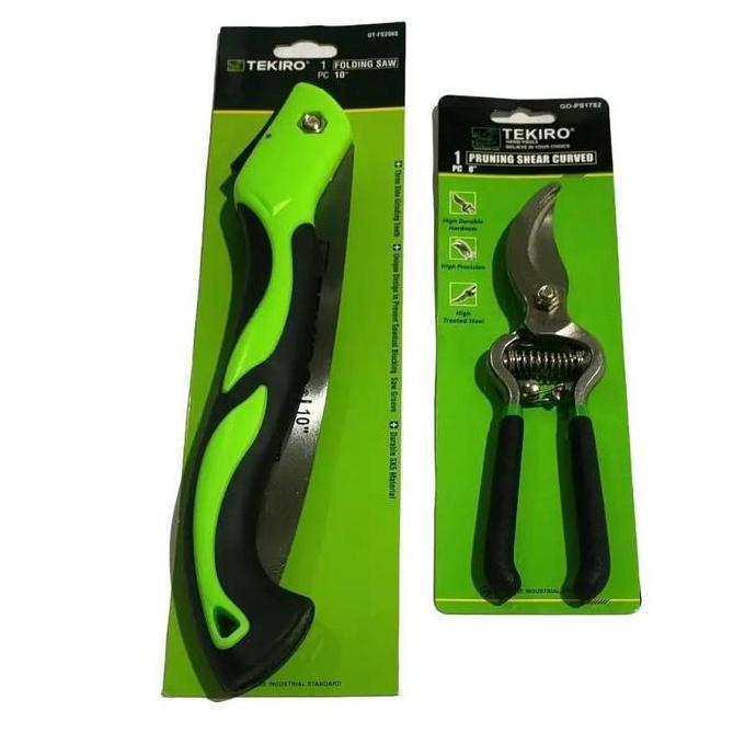 Promo Gunting Dahan Dan Gergaji Dahan Tekiro - Peralatan Berkebun Paket Gergaji Lipat Dan Gunting Ra