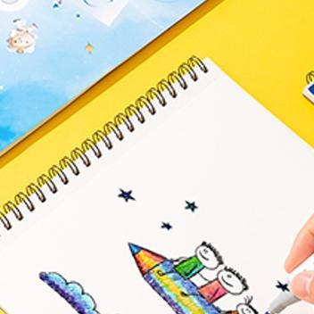Deli School Drawing Book / Buku Gambar Jilid Spiral Kertas Tebal 100 Gsm 30 Lembar 73387