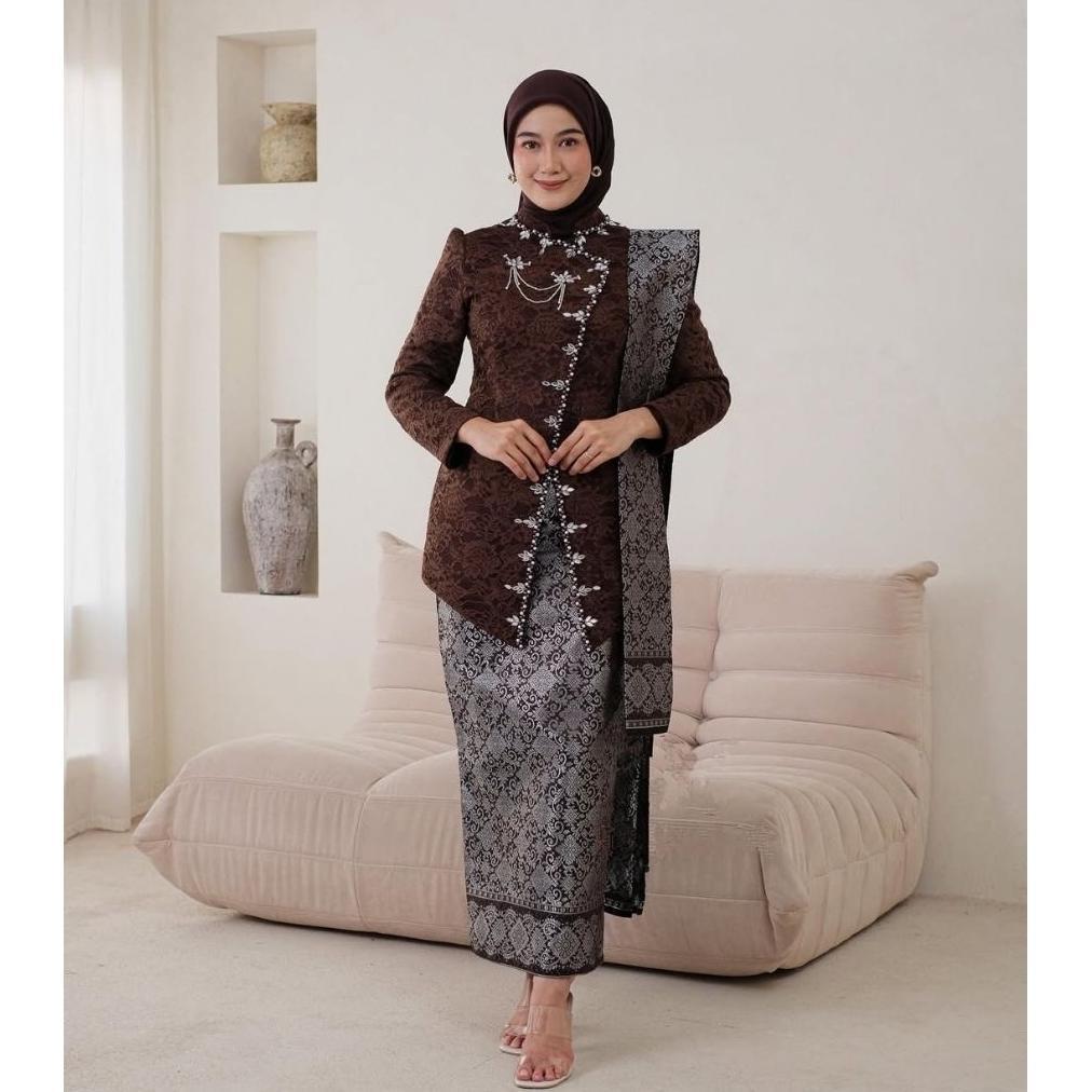 Free Ongkir Viona Batik - Kebaya Couple Termurah Kebaya Janggan Pasangan Couple Mahogany Wisuda Tuna