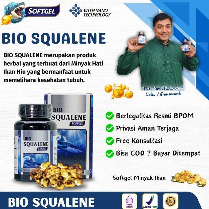 BIO SQUALENE Softgel Ekstrak Minyak Hati Ikan Hiu Omega 3 Fish Oil % Halal MUI Diskon