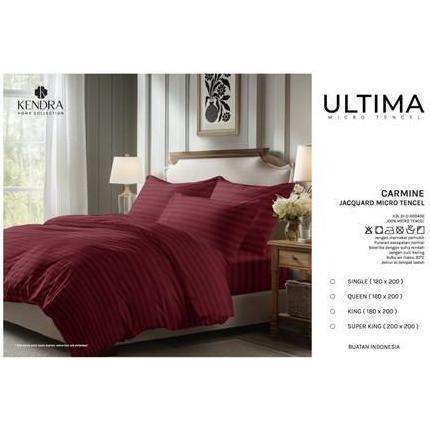 USHOP Kendra Ultima Set Bedcover + Sprei 120x200 Tinggi 30 Cm - Single Size Polos Emboss Garis Bahan
