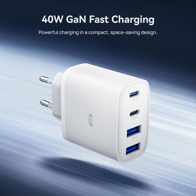 Grosir Kiip G40W Charger Adaptor Gan 40W 4-Port Pd Fast Charging