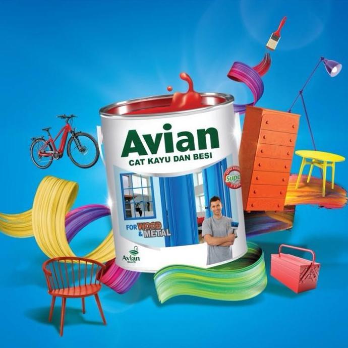 Selikobrter - Cat Minyak AVIAN 1/2 KG Kayu dan Besi - Cat Avian Sintetis 450 ML Gloss Mengkilap - Ca