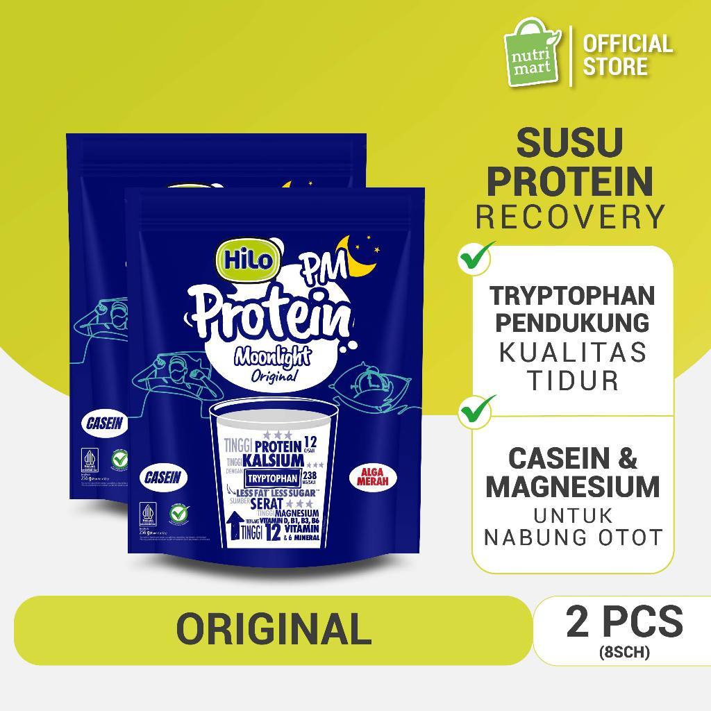Twin Pack : HiLo Protein PM Moonlight Original - Susu Casein Recovery dengan Tryptophan Dan Magnesiu