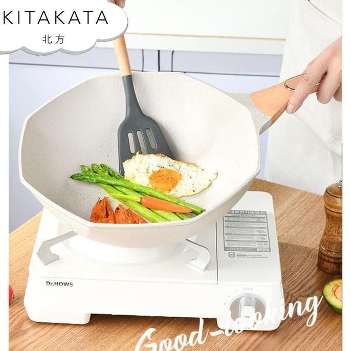 CHUKA Panci Wajan Penggorengan Anti Lengket Dengan ukuran 32 cm Panci Keramik Wajan Keramik Frypan K