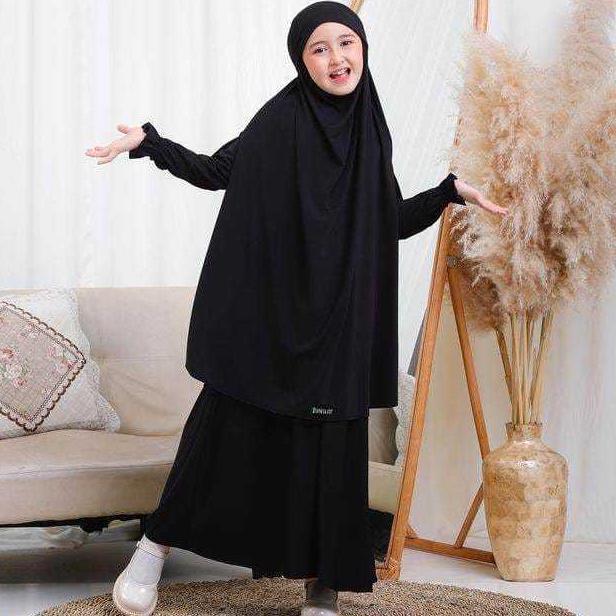 ORIGINAL GAMIS ANAK PEREMPUAN JERSEY MUSLIM 3-13 TAHUN & DRESS JUBAH ABAYA PAKAIAN NGAJI MANASIK HAJ