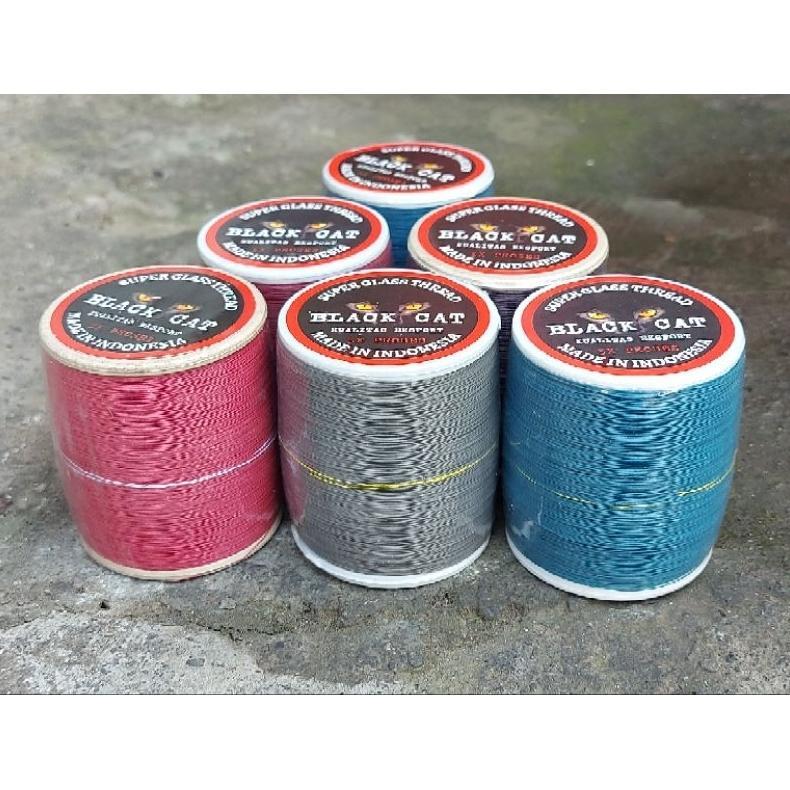 ABIMAYUSHOP SENAR GELASAN BLACK CAT/ 0,22/ 1600YARD/ LAYANGAN / BENANG  / BENANG GELASAN / BENANG LA