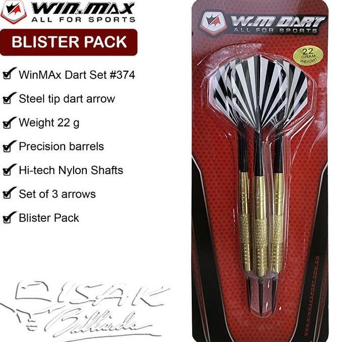 WINMAX STEEL TIP DART ARROW - 374 BLISTER PACK PANAH JARUM PAPAN DARTS RESTOCK