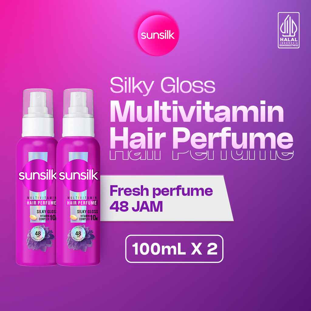 Sunsilk Multivitamin Hair Perfume Vitamin Rambut, Rambut Wangi & Glossy 100mL Twinpack