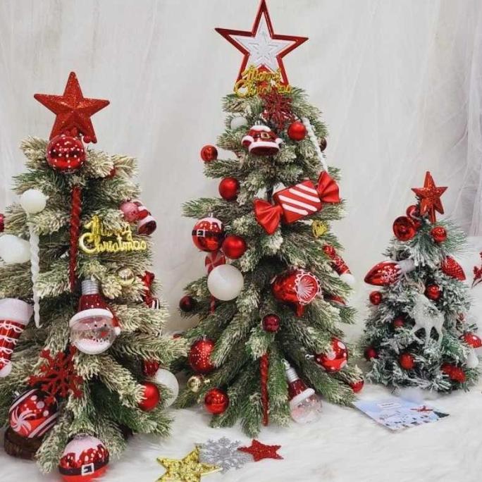 Pohon Natal 150 Cm Lengkap Hiasan Aksessoris Lampu Tumbler