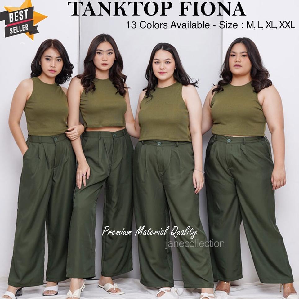 Jane | Tank Top Wanita Jumbo / Dalaman Blazer Big Size Bahan Rajut Camisole Cewek Xxl Tanktop Fiona
