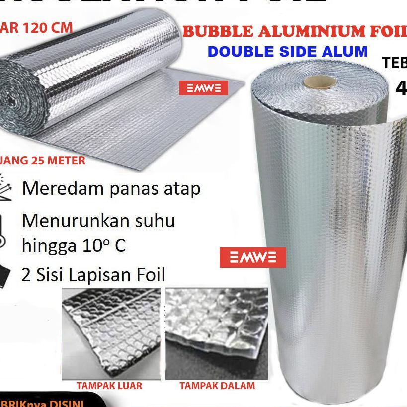 Aluminium Foil Peredam Panas Atap Rumah Lapisan Insulasi Thermal Alumunium Bubble Foil Double Side T