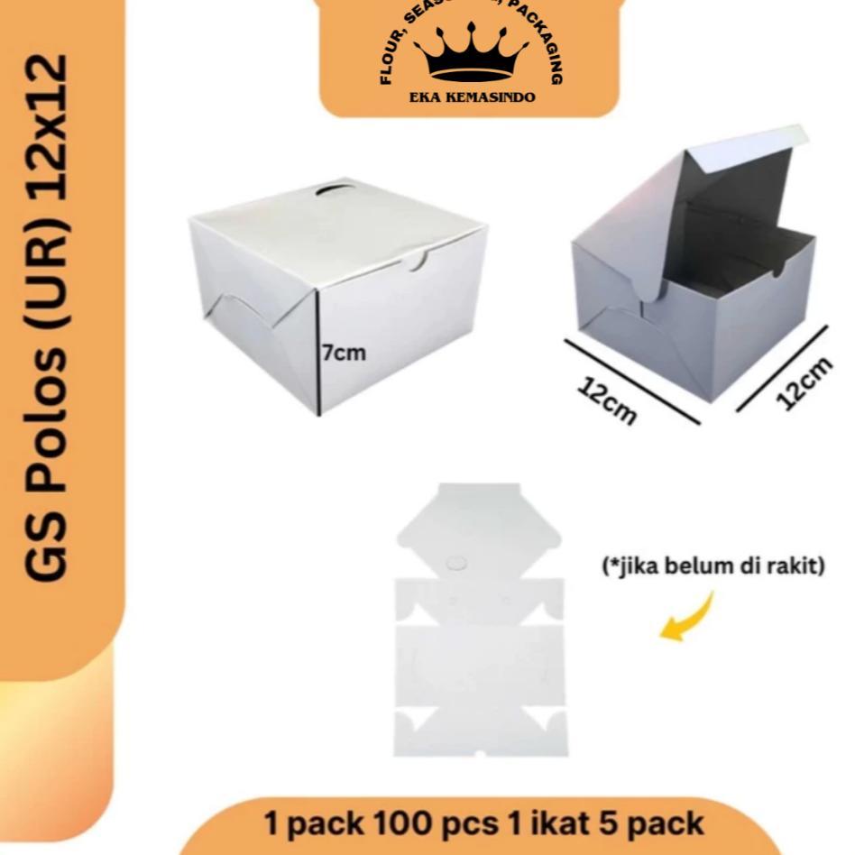 Dus Snack Polos Putih 12X12 | Dus Snack 12X14 | Dus Snack Kraft 12X16 Box Snack | Dus Snack Craft | 