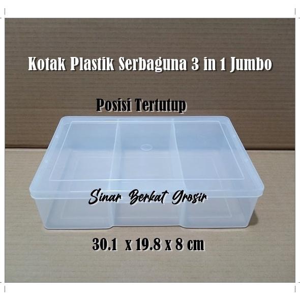 Terlaris Kotak Plastik Penyimpanan Uang Perhiasan Mahar 3 Sekat Besar Jumbo