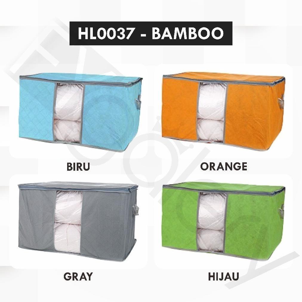 PREMIUM HL0037 Bamboo Storage Box Tempat Penyimpanan Baju Organizer Model Tidur Y1031