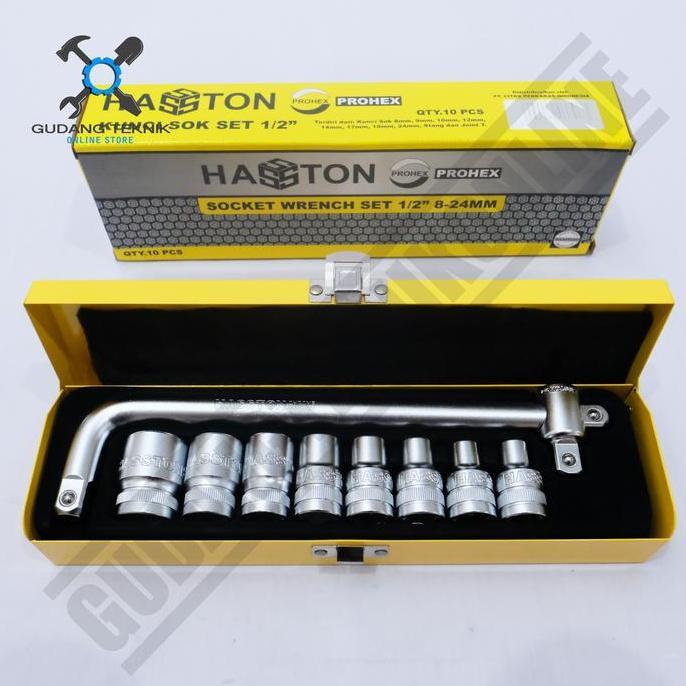 TERAR Kunci Shock Set 10pcs HASSTON PROHEX 1730-001 / Kunci Sok Set Haston