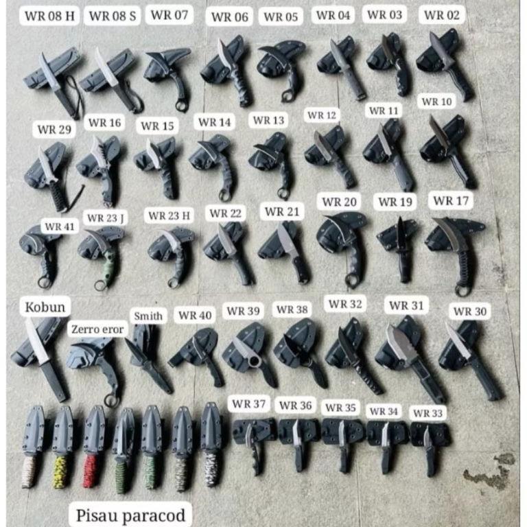 Pisau Tactical Kydex Wr / Sangkur Wr Teklok Bisa Custom Nama (Ready Semua Model)