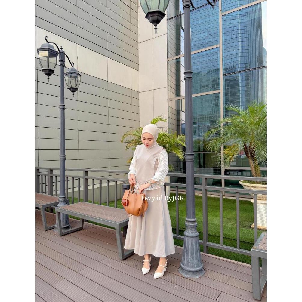 Sale Fevy.Id - Jeslyn Set Vest Korean Style Rompi Kekinian - Rompi Korean Style Wanita