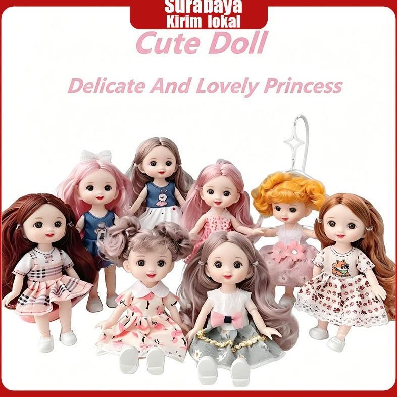 cuci gudang 17cm boneka yuna bjd doll toys sendi fleksibel princess girls mini cute hadiah buat cewe