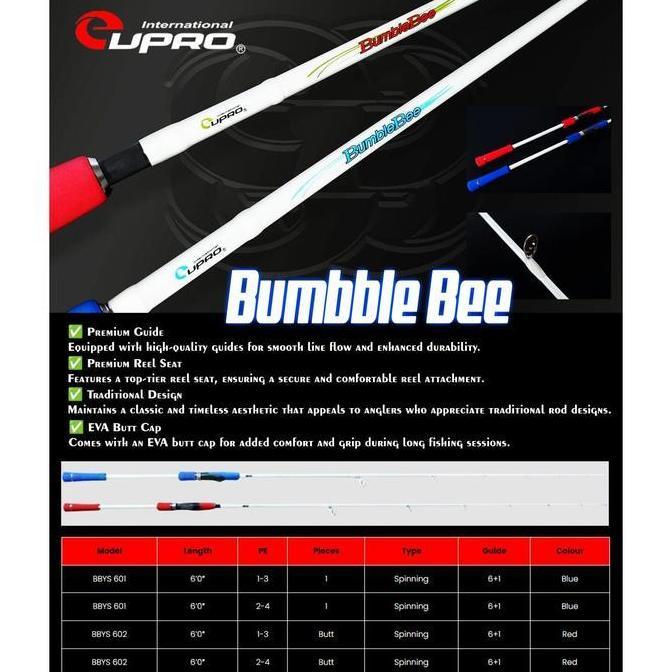 Eupro Joran Pancing Spinning Bumble Bee One Piece Hi-Carbon Blank Joran Pancing Spinning Jigging
