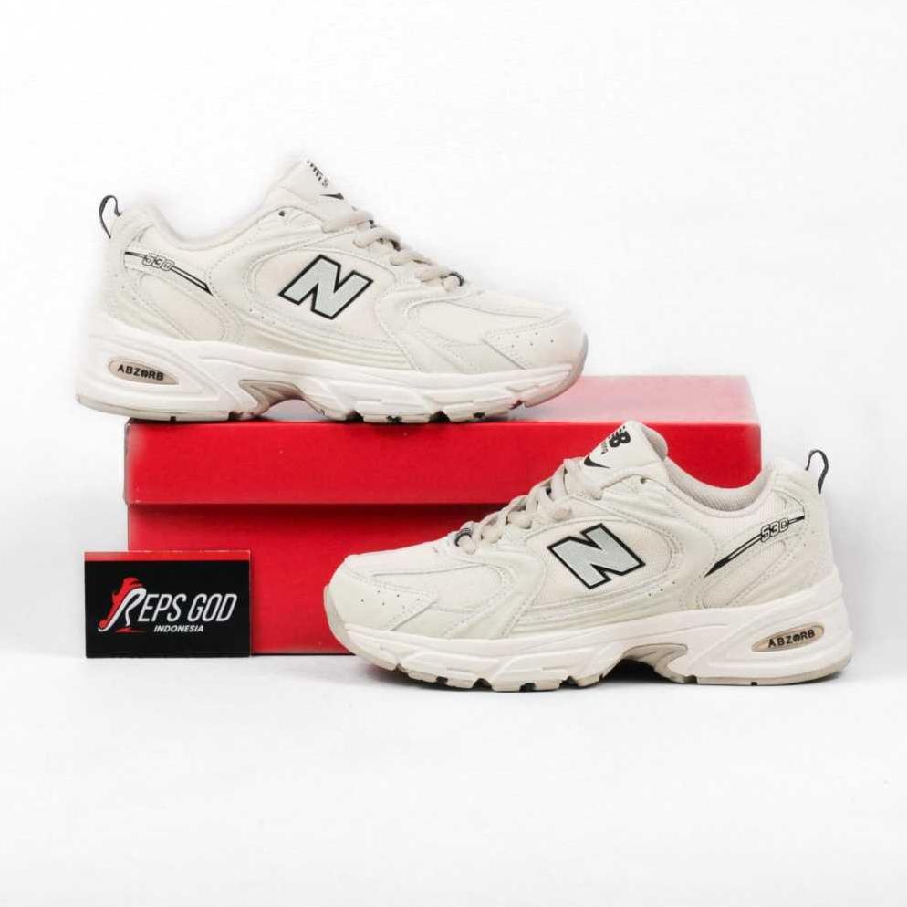 Cuci Gudang Sepatu Nb 530 Retro Beige Ivory Khaki Sea Salt Casual Gym Olahraga Jogging Joging Pria W
