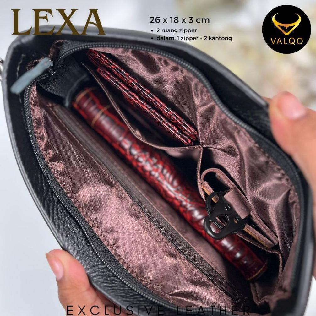 TERBARU VALQO LEXA Clutch kulit Sapi Motif Batik Pouch Kulit Handbag Wanita Pria Tas Tangan